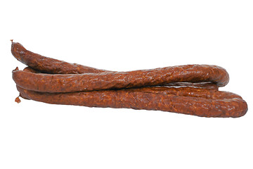 Image showing Thin dry-smoked pork sausage