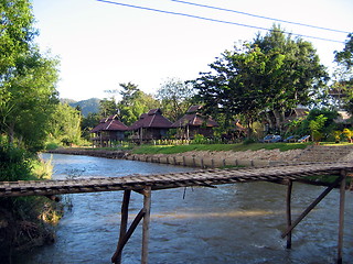 Image showing Wooden bridge. Pai. Thailand