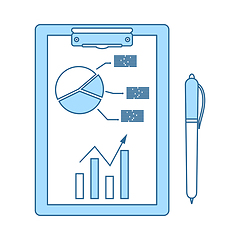 Image showing Writing Tablet With Analytics Chart Icon