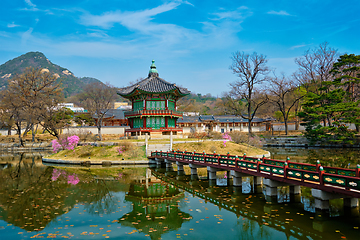 Image showing Hyangwonjeong Pavilion, Gyeongbokgung Palace, Seoul, South Korea