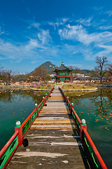 Image showing Hyangwonjeong Pavilion, Gyeongbokgung Palace, Seoul, South Korea