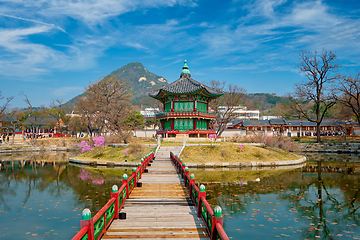 Image showing Hyangwonjeong Pavilion, Gyeongbokgung Palace, Seoul, South Korea