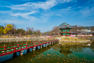 Image showing Hyangwonjeong Pavilion, Gyeongbokgung Palace, Seoul, South Korea