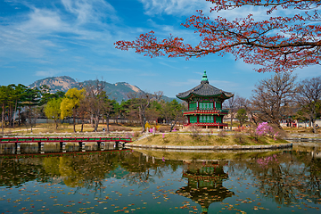 Image showing Hyangwonjeong Pavilion, Gyeongbokgung Palace, Seoul, South Korea