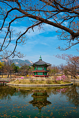 Image showing Hyangwonjeong Pavilion, Gyeongbokgung Palace, Seoul, South Korea