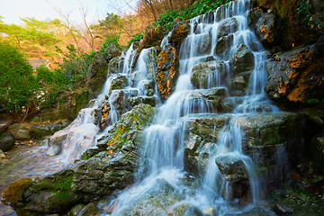 Image showing Small waterfall cascade