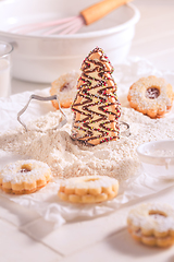 Image showing Christmas cookies and gingebread, preparation of homemade cookies