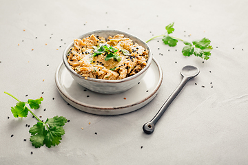 Image showing Baba ganoush (roasted eggplant dip)  or spread