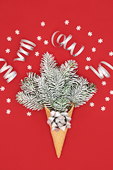 Image showing Christmas Celebration Surreal Ice Cream Party Cone