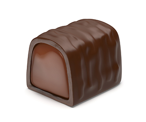 Image showing Chocolate bonbon with caramel filling
