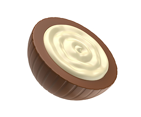 Image showing Chocolate candy with white chocolate inside
