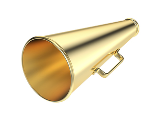 Image showing Gold vintage megaphone