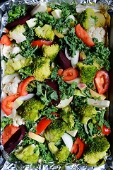 Image showing various vegetables prepared for baking