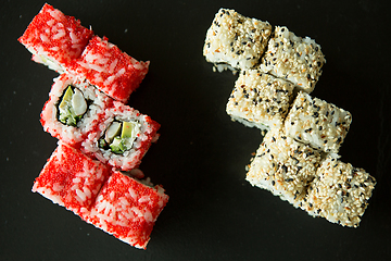 Image showing Sushi over black