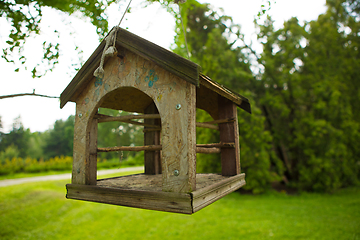 Image showing Feeders for birds in the city park