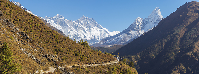 Image showing Everest, Lhotse and Ama Dablam summits. 