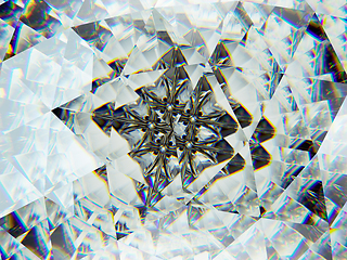 Image showing Gemstone or diamond texture closeup and kaleidoscope