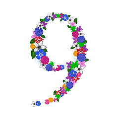 Image showing floral numeral