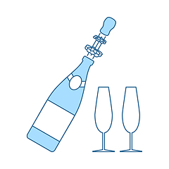 Image showing Party Champagne And Glass Icon