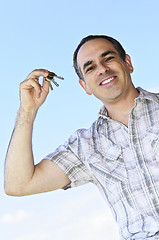 Image showing Man holding keys