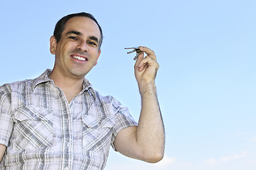 Image showing Man holding keys