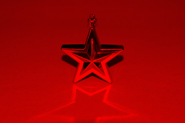 Image showing red star christmas bauble