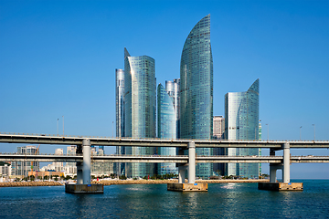 Image showing Busan skyscrapers and Gwangan Bridge, South Korea