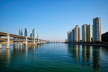 Image showing Busan skyscrapers and Gwangan Bridge, South Korea