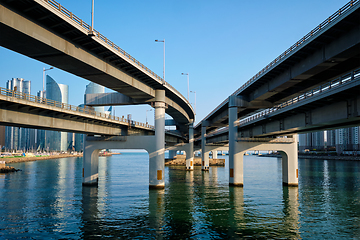 Image showing Busan skyscrapers and Gwangan Bridge, South Korea