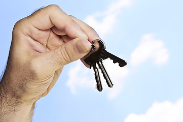 Image showing Hand holding keys