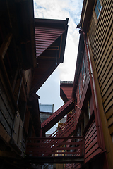 Image showing Bryggen at Bergen, Hordaland, Norway