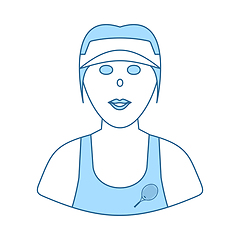 Image showing Tennis Woman Athlete Head Icon