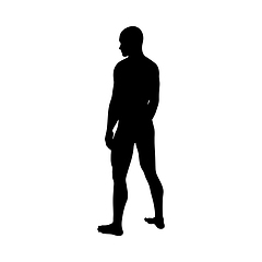 Image showing Sitting Pose Man Silhouette