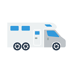 Image showing Icon Of Camping Family Caravan Car