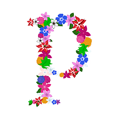 Image showing Floral Alphabet Letter