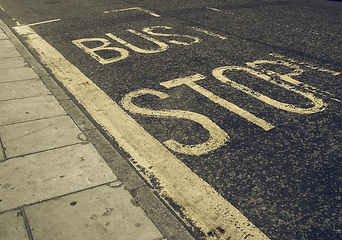 Image showing Vintage looking Bus stop sign