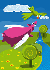 Image showing flying pig