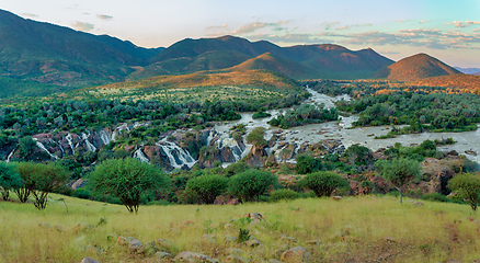 Image showing Epupa Falls on the Kunene River in Namibia