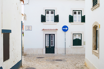 Image showing Street of Ericeira town Portugal