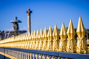 Image showing Golden gate spike detail in Concorde Square, Paris