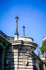 Image showing Notre-Dame Bridge view from the Seine, Paris