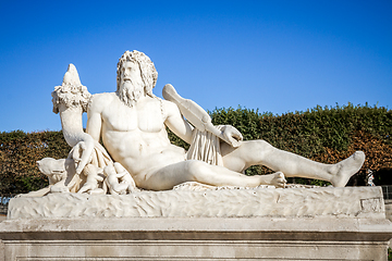 Image showing The Tiber statue in Tuileries Garden, Paris