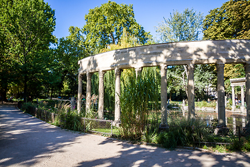 Image showing Corinthian colonnade in Parc Monceau, Paris, France