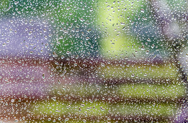 Image showing wet window scenery