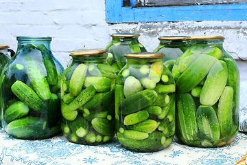 Image showing Cucumbers prepared for preservation