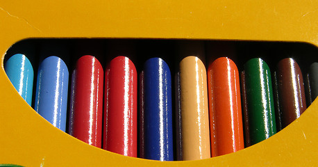 Image showing colored pencils in a box