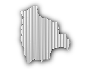 Image showing Map of Bolivia on corrugated iron