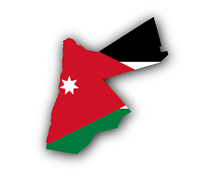Image showing Map and flag of Jordan