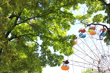 Image showing ferris wheel in the park with trees