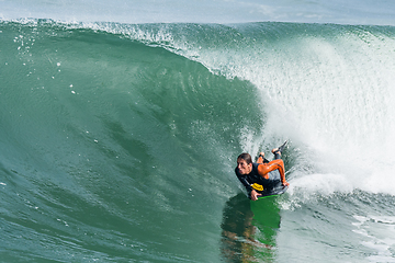 Image showing Bodyboarder in action